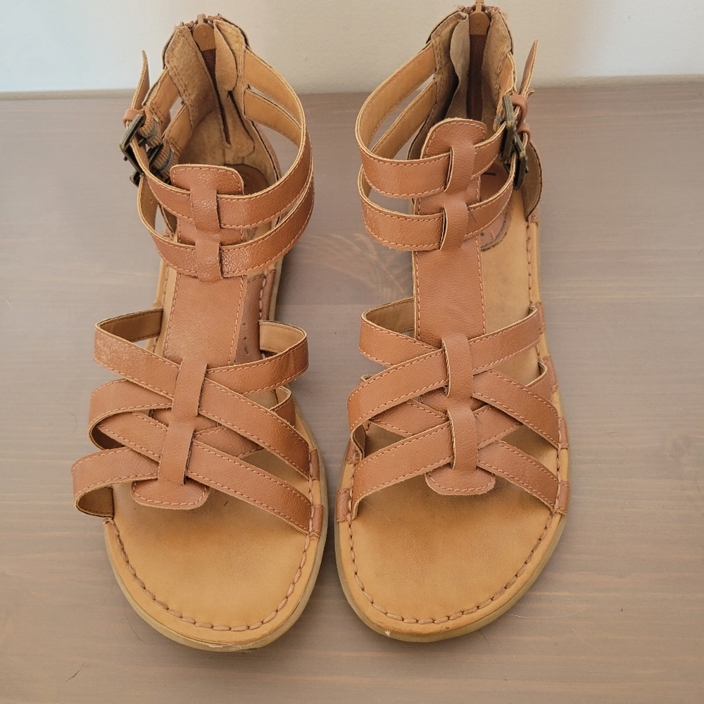 Brown leather sandals